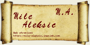 Mile Aleksić vizit kartica